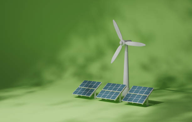 istock Generating electricity with solar panels Solar energy and wind turbines 1474283996