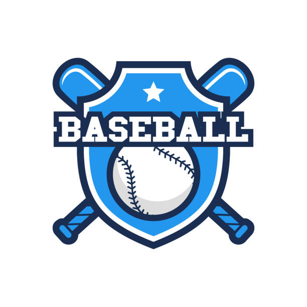 illustrazioni stock, clip art, cartoni animati e icone di tendenza di design del logo del baseball - baseball athlete ball bat