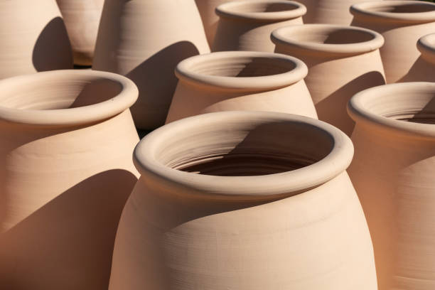 Clay pots stock photo