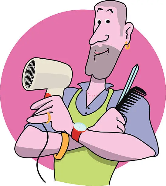 Vector illustration of Hair stylist