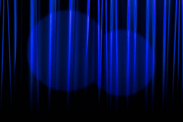 istock Beautiful blue curtain background. 147429592