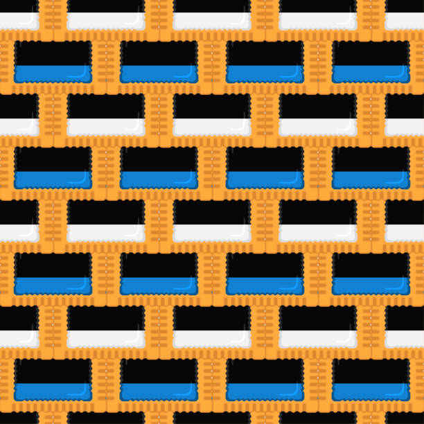 istock Pattern cookie with flag country Estonia in tasty biscuit 1474296314