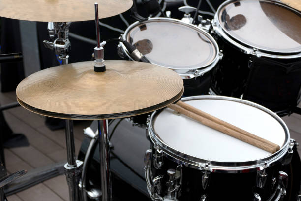 istock Drum with drumsticks music instrument on the stage 1474297094