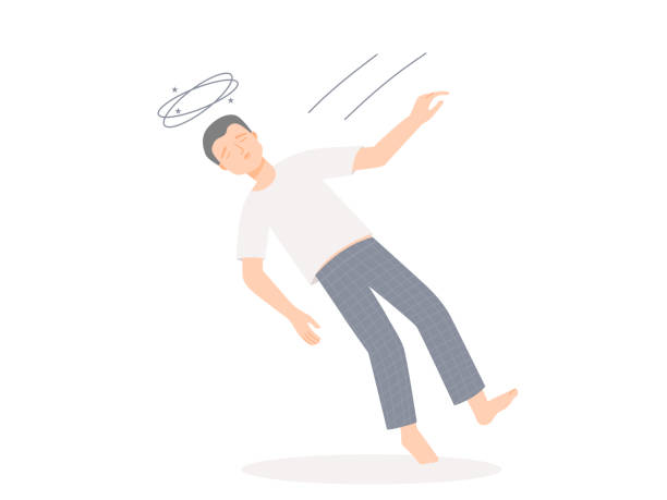 Isolated of a fainting man in flat vector illustration. Isolated of a fainting man in flat vector illustration. faint stock illustrations