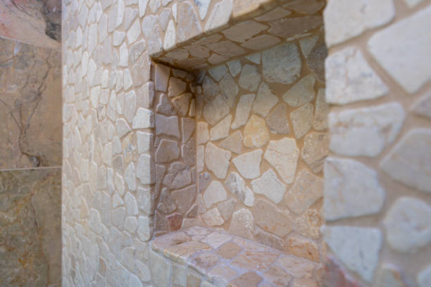istock Shower niche made of stone. Empty 1474300360