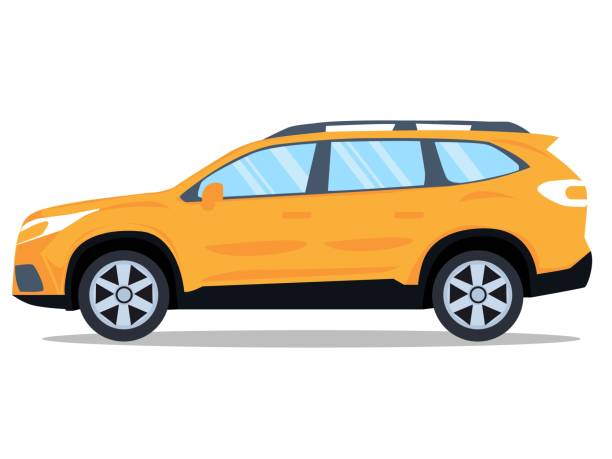istock Flat yellow sport car with isolated white background vector.Modern car design 1474300462