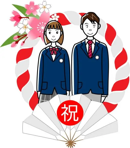 Vector illustration of Celebrating middle and high school students