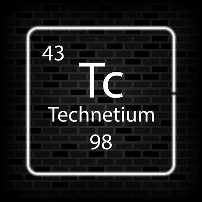 Technetium neon symbol. Chemical element of the periodic table. Vector illustration.