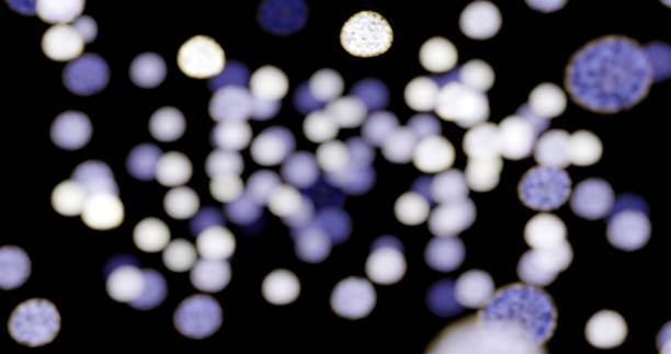 istock 3d rendering. Abstract Christmas bokeh background blue blurred shiny lights. 1474309733