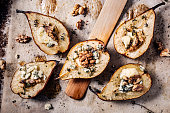 Baked Pear with Gorgonzola Cheese