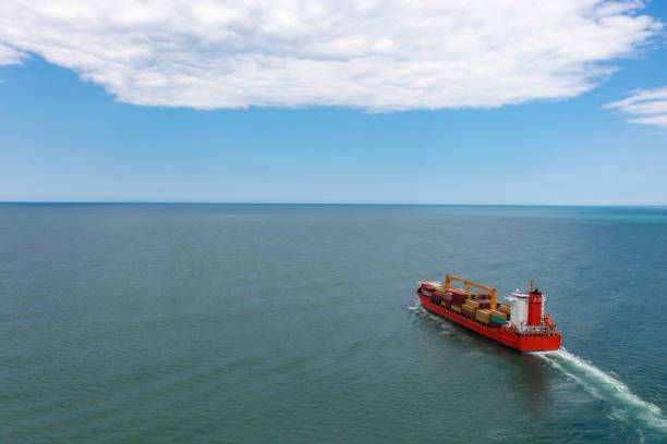 istock Aerial view of Container freight ship in transit. 1474319673