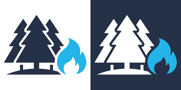 Forest fire icon. Solid icon vector illustration. For website design, logo, app, template, ui, etc.
