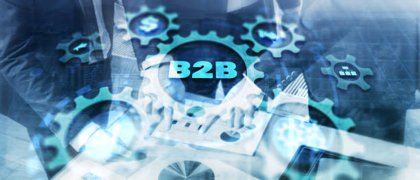 b2b.企業間マーケティング会社業界。歯車アイコン - business supplies ストックフォトと画像