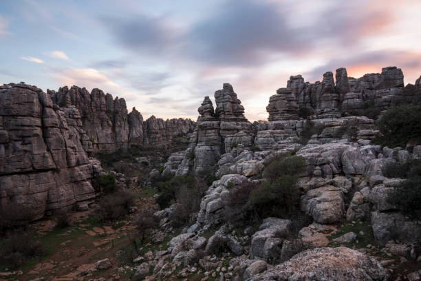 Torcal de Antequera, probably the most spectacular karst landscape in Europe. (Malaga, Spain) stock photo