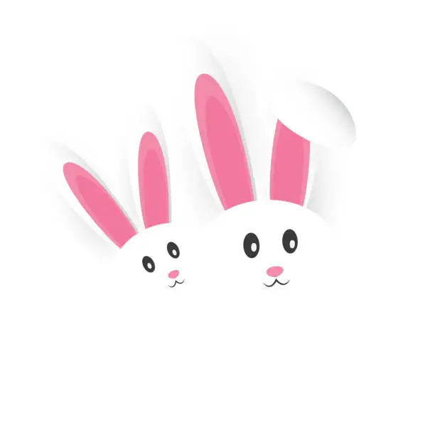 Vector illustration of Easter Template with Two Bunnies