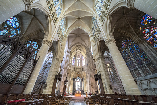 Interior of Châlons Cathedral (French: Cathédrale Saint-Étienne de Châlons) is a Roman Catholic church in Châlons-en-Champagne, France
