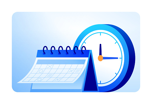 Vector Illustration Of Time Management Concept Design