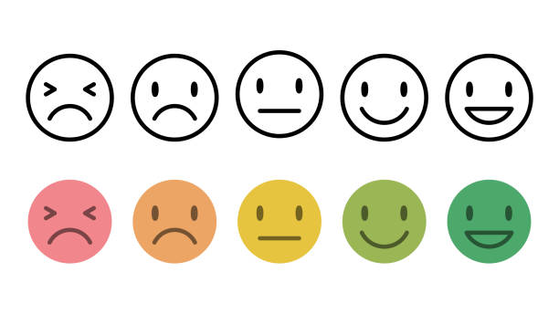 Emotion Face Icon Line width variable Emotion Face Icon Line width variable disappointment stock illustrations