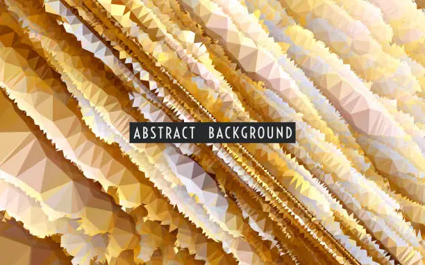 Vector illustration of GOLDEN POLYGON TEXTURE ABSTRACT BACKGROUND