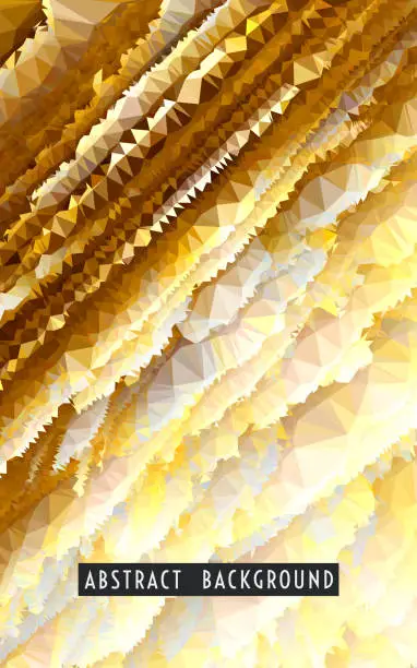 Vector illustration of GOLDEN POLYGON TEXTURE ABSTRACT BACKGROUND