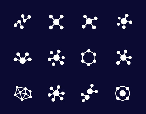 Connections or connect icons, vector set