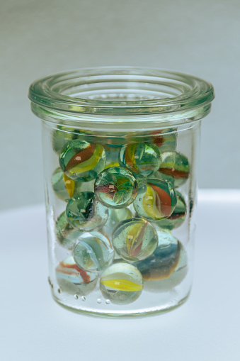 Candy jar on white background