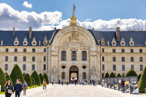 Paris, France - September 17, 2022: The Les Invalides museum of Army at sunny day of September, Paris. France