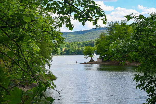 istock Trees in the foreground with a blurred view of Lake Eder 1474349615