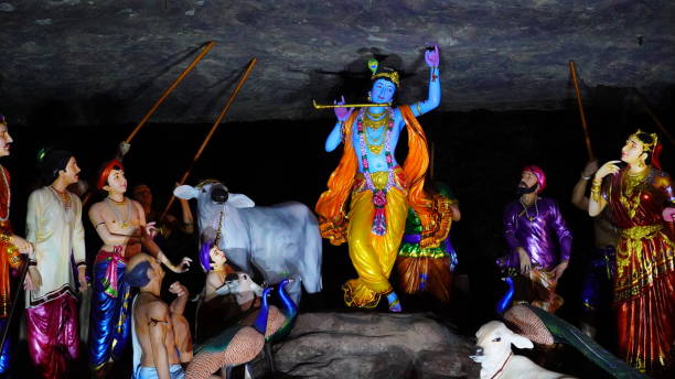 istock krishna lifted mountain on his finger statue close up view image 1474350237
