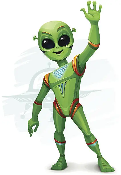 Vector illustration of Hello Earthlings!