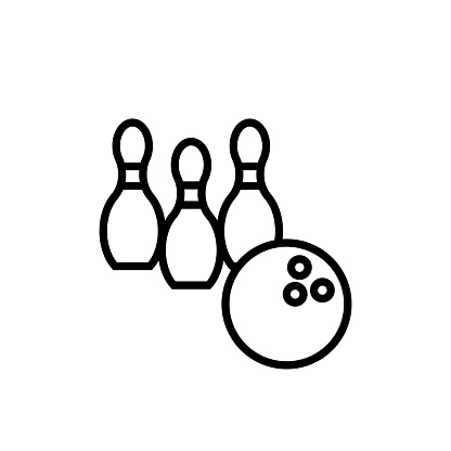 Bowling Game icon in vector. Logotype
