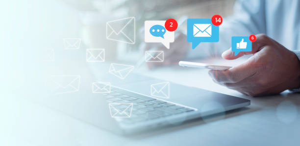 istock New email notification concept for business e-mail communication and digital marketing, Inbox receiving electronic message alert, email marketing concept, internet technology social media 1474351490