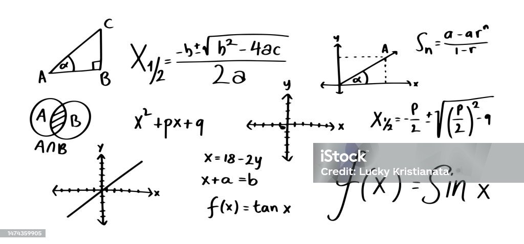Math Arithmetic Hand Drawn Math For Dramatic Footage Stock Illustration ...