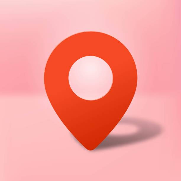 istock realistic map pin pointer icon. red address and location symbol. paper cut style 1474359946