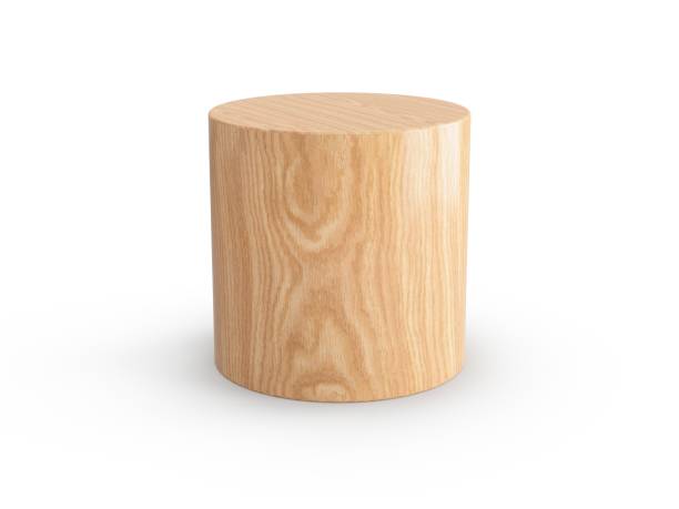 istock 3d Wooden Cylinder on white background 1474360423