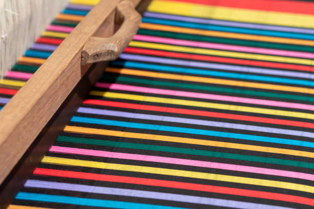 istock The yarn prepared inside the weaving machine is preparation for weaving local fabrics because local fabrics are handmade and have a high price because it takes quite a long time to weave. 1474362580