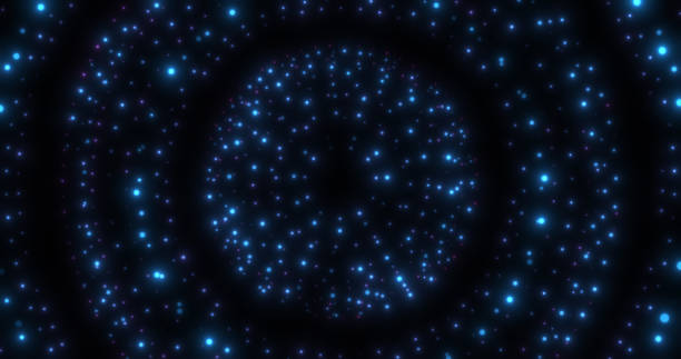 istock Colorful particles abstract background. Beautiful futuristic glittering in space on black background. 1474365721