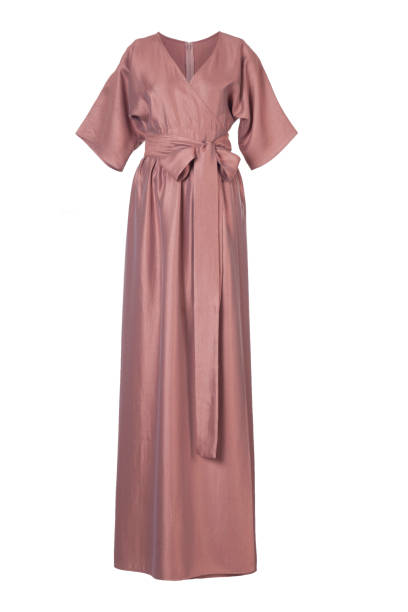 istock Long silk evening maxi dress isolated on white background 1474368341