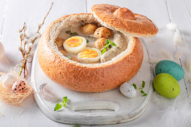istock Traditional sour soup as a classic Easter dish. 1474372249