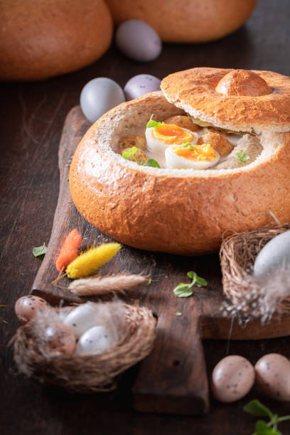 istock Classic sour soup as traditional soup for Easter. 1474373328