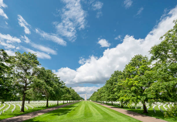 White crosses on the graves on Memorial Day at the Netherlands American Cemetery and Memorial in Margraten in the Dutch province of Limburg