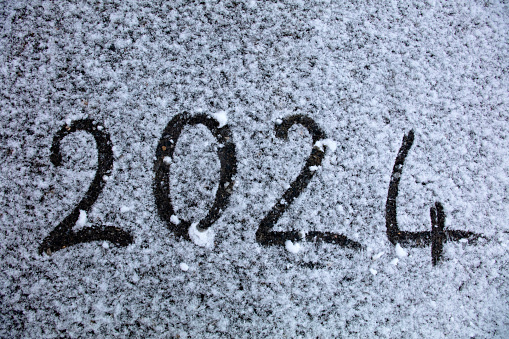 2024 is writing on snow