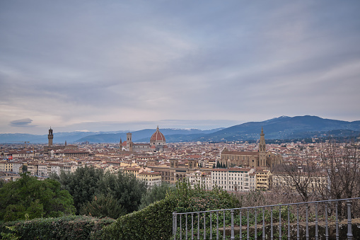 Florence cityscape in a cloudy day