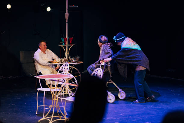 istock Three comedians perform a play on the theater stage 1474382897