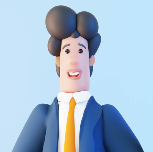 istock Successful Businessman portrait. Head shoot. 3D rendering character 1474386165