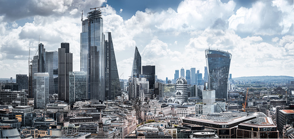 City of London panoramic view. England, UK