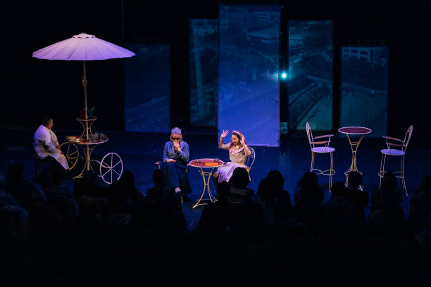 istock Actresses perform in front of the audience on stage and entertain them 1474396383