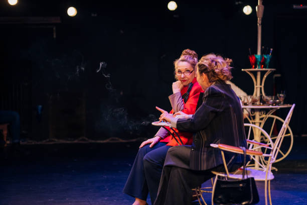 istock Two professional actresses passionately act in a theater play 1474397671