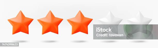 Four Stars Rating Concept 3d Vector Isolated On White Background Stock ...