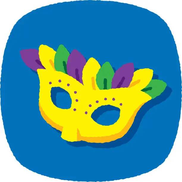 Vector illustration of Mardi Gras Mask Doodle 4